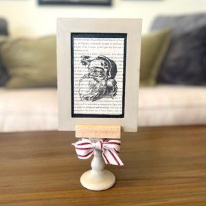 Vintage Santa printed on old book paper